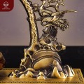 Lư đồng đốt trầm hun nâu treo cây tùng kích thước 20x23cm  