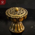 Lư xông trầm bát sen bằng đồng vàng hun cao 9cm ngang 9cm 