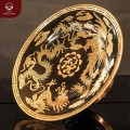 Mâm bồng bằng đồng đỏ cạo màu Long Phụng chầu Lộc
