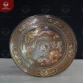 Mâm bồng đồng Long Phụng chầu Phúc khảm tam khí tinh xảo