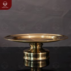 Mâm bồng ngũ quả thờ cúng gia tiên bằng đồng vàng catut