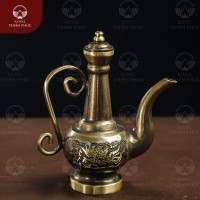  Nậm rượu thờ họa tiết Phượng Hoàng bằng đồng 2 công nghệ