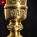 Ống đựng hương Phúc Lộc Thọ cao 30cm bằng đồng vàng mộc