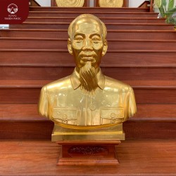 Tượng Bác Hồ bằng đồng dát vàng - tượng bán thân trưng bày hội trường