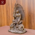 Tượng Bồ Tát Địa Tạng đồng vàng hun kích thước 53x34x22 cm nặng 10,6kg