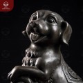 Tượng chó Như Ý kích thước 24x30cm bằng đồng vàng hun đen