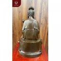 Tượng Đại Thế Chí Bồ Tát nâng cành sen bằng đồng vàng hun nâu