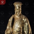 Tượng Khổng Minh bằng đồng vàng catut đứng trang nghiêm