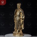 Tượng Khổng Minh bằng đồng vàng catut đứng trang nghiêm
