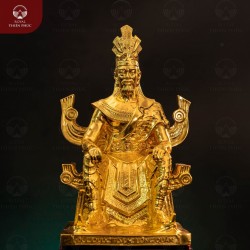 Tượng Lạc Long Quân ngồi trên ngai bằng đồng mạ vàng 24k