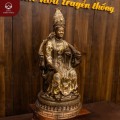 Tượng Mẫu Cửu Trùng Thiên bằng đồng khảm tam khí dát điểm vàng 61cm 