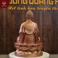 Tượng Phật A Di Đà ngồi trên tòa sen bằng đồng đỏ thờ tại gia