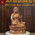 Tượng Phật A Di Đà ngồi trên tòa sen bằng đồng đỏ thờ tại gia
