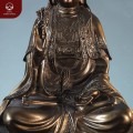 Tượng Phật Quan Âm phất cành dương liễu bằng đồng vàng hun 38x22 cm