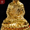 Tượng Phật Thích Ca ngồi thiền bằng đồng dát vàng cao 30cm 