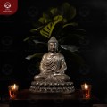 Tượng Phật Thích Ca thiền định bằng đồng vàng hun giả cổ