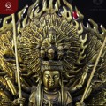 Tượng Phật Thiên Thủ Thiên Nhãn ngự tòa sen báu bằng đồng vàng