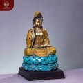 Tượng Quan Âm Bồ Tát ngồi trên tòa sen bằng đồng vàng 