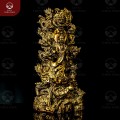 Tượng Quan Thế Âm Bồ Tát đứng trên tòa Cửu Long bằng đồng vàng