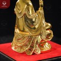Tượng Quan Thế Âm Bồ Tát ngồi tòa sen bằng đồng mạ vàng cao 25cm