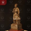 Tượng Trần Hưng Đạo đứng trên sóng bằng đồng đỏ khảm tam khí để bàn