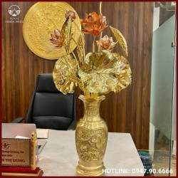 Bó hoa sen đồng nhiều cành làm màu 