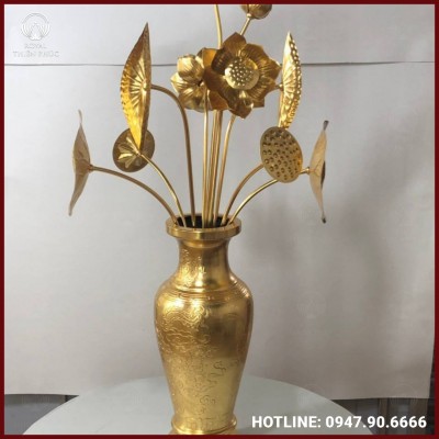 Bó hoa sen thờ bằng đồng