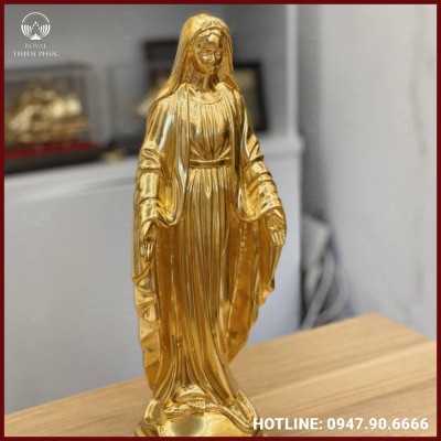 Tượng Đức Mẹ Maria bằng đồng dát vàng 9999 cao cấp