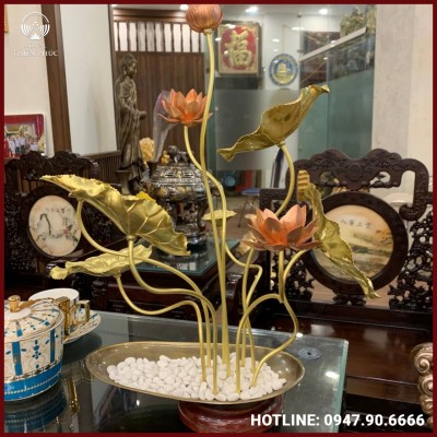Chậu hoa sen bằng đồng cao cấp 