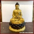  Tượng Phật A Di Đà ngồi trên đài sen bằng đồng vàng cao 60cm