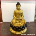  Tượng Phật A Di Đà ngồi trên đài sen bằng đồng vàng cao 60cm