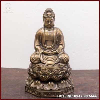 Tượng Phật A Di Đà đế bát giác hun giả cổ nặng 8kg