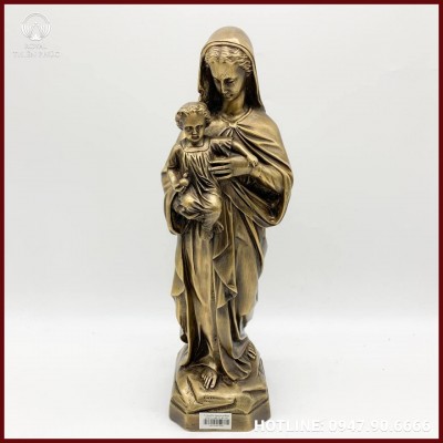 Tượng Đức Mẹ Maria bằng đồng hun giả cổ 