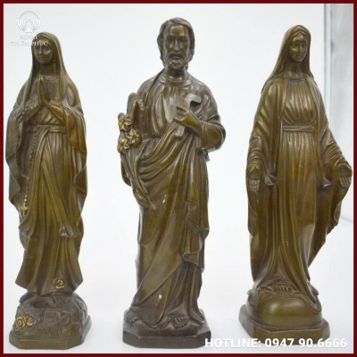 Bộ tượng Thiên Chúa Giáo bằng đồng giả cổ 