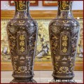 Lọ lộc bình bằng đồng đỏ khảm tam khí kỹ dát điểm vàng cao 1m2