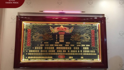 Bàn giao lắp đặt Bức Gia Phả khách Gia Viễn - Ninh Bình