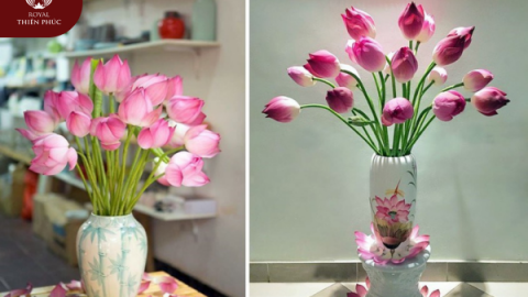  Hướng dẫn cách cắm hoa sen trên bàn thờ đơn giản cực đẹp