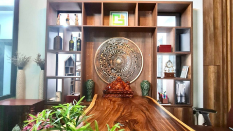 Bàn giao, lắp đặt mặt trống đồng đỏ đường kính 90cm cho khách Từ Liêm - Hà Nội