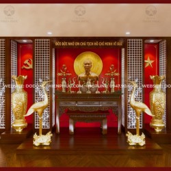 Tư vấn, thiết kế và thi công bàn thờ Bác Hồ theo yêu cầu đẹp chuẩn