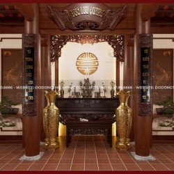 Dịch vụ thiết kế phòng thờ ba gian chuẩn phong thuỷ