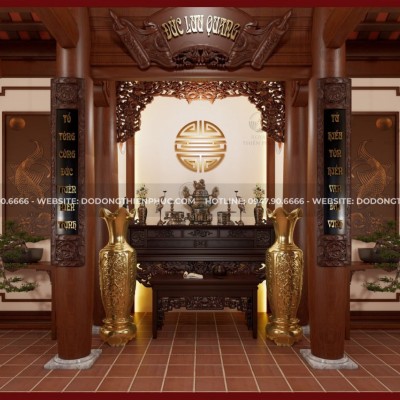 Dịch vụ thiết kế phòng thờ ba gian chuẩn phong thuỷ