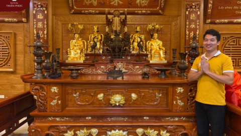 Lắp đặt tượng, bộ đồ thờ tại nhà thờ của giám đốc công ty xây dựng Bình Mỹ - Bình Lục - Hà Nam