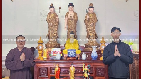 Bàn Giao Tây Phương Tam Thánh Phật 1m2 cho Thầy tại Nghệ An