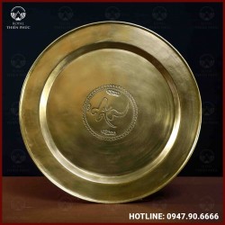 Mâm đồng vàng chữ An đường kính 60cm nặng 3,1kg