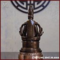Tượng Mẫu Cửu Trùng Thiên đồng đỏ cạo màu cao 55cm