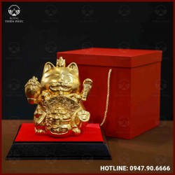 Tượng Ngọc Linh Miêu đồng vàng dát vàng