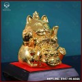 Tượng Ngọc Linh Miêu đồng vàng mạ vàng kích thước 18x14cm nặng 5,4kg