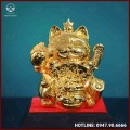 Tượng Ngọc Linh Miêu đồng vàng mạ vàng kích thước 18x14cm nặng 5,4kg