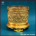 Bát hương đồng vàng mạ vàng 18cm