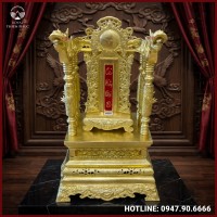 Ngai thờ 68cm đồng vàng đặt bài vị cửu huyền thất tổ cao 40cm x 20cm